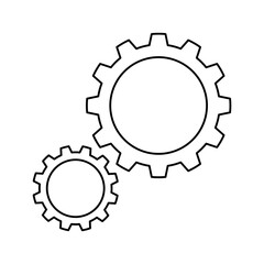 Gears and Rotating icon on transparent background.