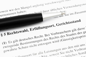 Rechtswahl Erfüllungsort Gerichtsstand