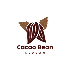 Vintage Cacao Logo, Cocoa Fruit Plant Logo, Chocolate Vector For Bakery, Abstract Line Art Chocolate Design