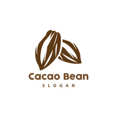 Fototapeta premium Vintage Cacao Logo, Cocoa Fruit Plant Logo, Chocolate Vector For Bakery, Abstract Line Art Chocolate Design