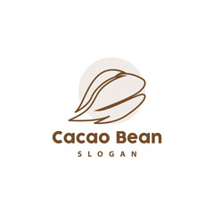 Vintage Cacao Logo, Cocoa Fruit Plant Logo, Chocolate Vector For Bakery, Abstract Line Art Chocolate Design