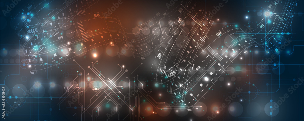 Poster high-tech circuit board communication network background image