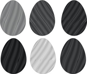 Easter Egg Design. Vector oval shape. Ornament Easter eggs set.