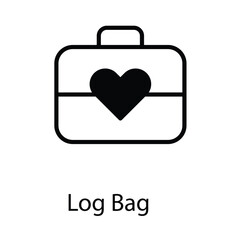 Fototapeta na wymiar Log bag icon design stock illustration