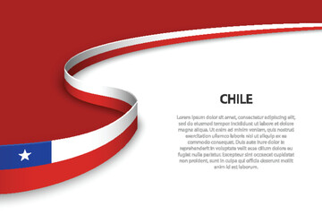 Wave flag of Chile with copyspace background.