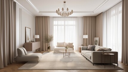 Fototapeta na wymiar luxury elegance interior design of contemporary formal living area daylight clean and clear interior element, image ai generate