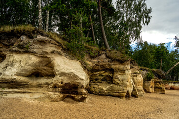 sandstone outcrops in the Baltic Sea, Riga Gulf