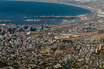 Cape Town view from the Table mountain 