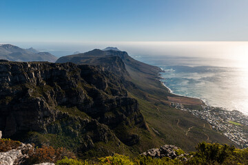 View of the bay from the Table mountain, Cape Town