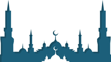 Fototapeta premium Illustration vector graphic of mosque background with colored domes and minarets and with shadow effect. flat design style with a touch of shadow. suitable for flyers, banners, greeting cards, etc. de