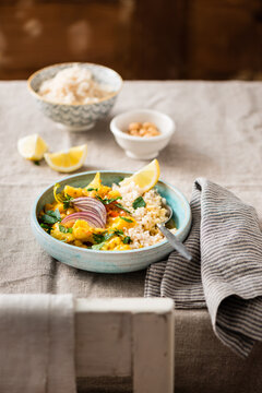Curried Cauliflower and chickpeas