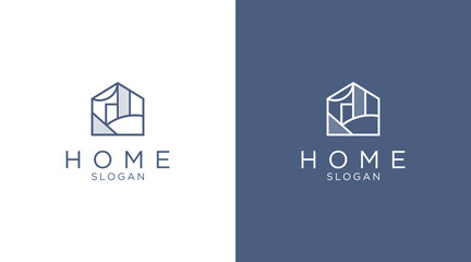 Line art icon logo of a house / home for property and interior design