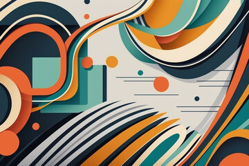 Beautiful colored abstract line shapes wallpaper background design texture pattern. Decorative design decoration. Ai generated