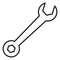 Project management wrench, configuration vector icon illustration