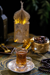 a glass of tea, ramadhan concept