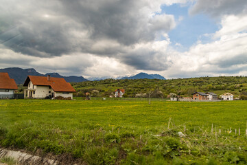 Fototapeta na wymiar Zarnesti, Romania. The town in Zarnesti.