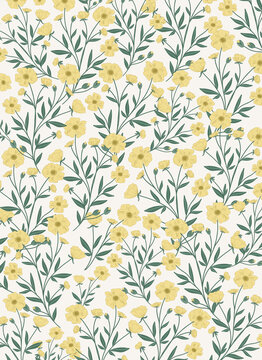 Yellow floral print.