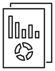 Project management sheets, charts, business report vector icon illustration