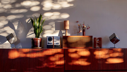 Vintage seventies interior and music equipment