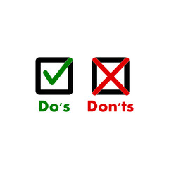 Do's and Don'ts symbol vector logo template illustration.