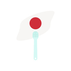 Aesthetic Manual Handle Hand Fan Japan Flag
