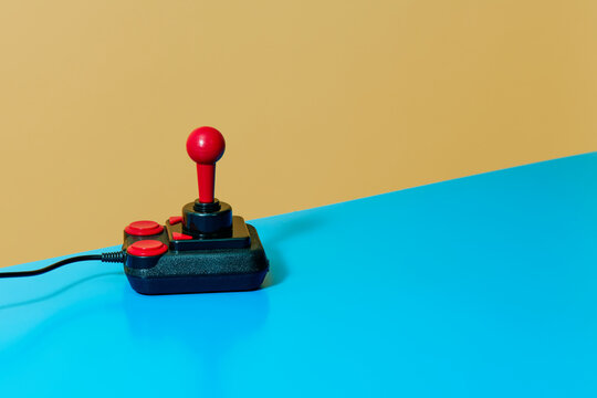 black and red joystick