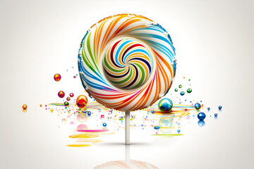 Fototapeta na wymiar colorful lollipop isolated on white background, Generative AI