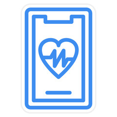 Vector Design Mobile Heart Rate Icon Style