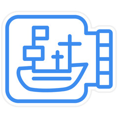 Fototapeta premium Vector Design Ship In A Bottle Icon Style