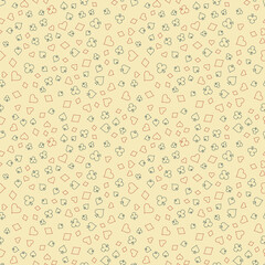 Symbols of Suits Card Seamless Pattern Background. Gambling hand drawn.