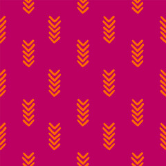 Pink seamless pattern with orange group of arrow