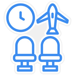 Vector Design Airport Waiting Room Icon Style