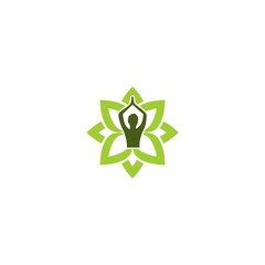 Meditation yoga logo template icon design isolated on white background