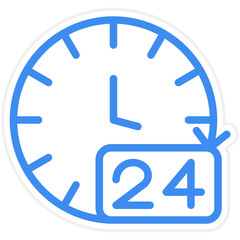 Vector Design 24 Hours Icon Style