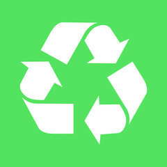 recycle symbol on green background recycling  sign