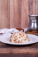 Rice dish. Turkish style rice pilaf. local name arpa sehriyeli pilav