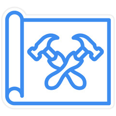 Vector Design Construction Blueprint Icon Style