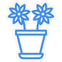 Vector Design Flower Pot Icon Style