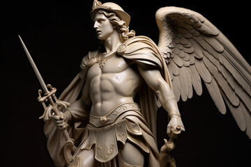 Archangel Michael in Neoclassical Style with Clean Lines, generative AI