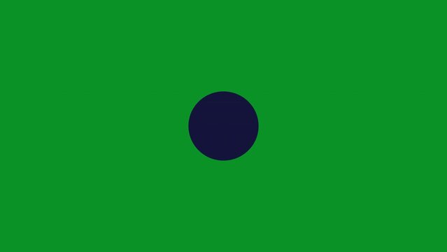 Interlocking navy blue circle transitions in on the green screen. Navy blue Circle transition with key colors. Chrome color. 4K video