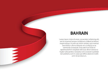 Wave flag of Bahrain with copyspace background