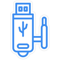 Vector Design USB Wifi Icon Style