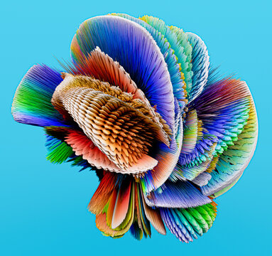 Colorful bursting abstract 3D shape