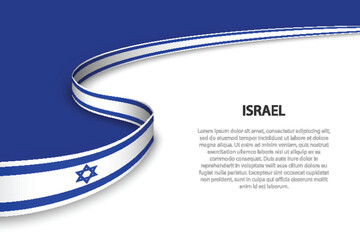 Wave flag of Israel with copyspace background