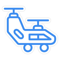 Vector Design Army Helicopter Icon Style