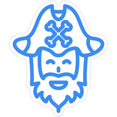 Vector Design Pirate Beard Icon Style