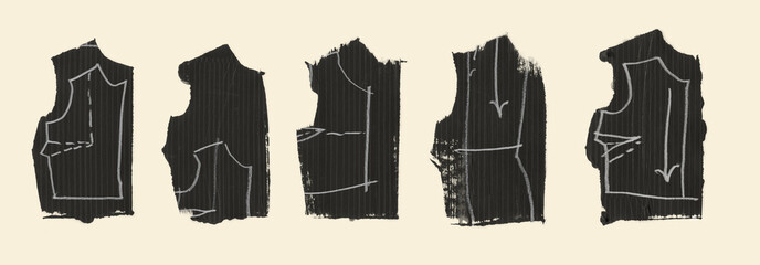 Five Pattern Pieces Illustration