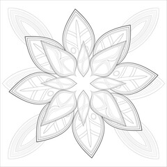 Mandala art for coloring book and art therapy. Doodle vector of flowers for coloring sheet for every age.