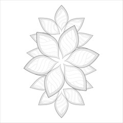 Mandala art for coloring book and art therapy. Doodle vector of flowers for coloring sheet for every age.