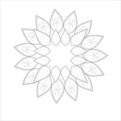 Mandala art for coloring book and art therapy. Doodle vector of flowers for coloring sheet for every age.